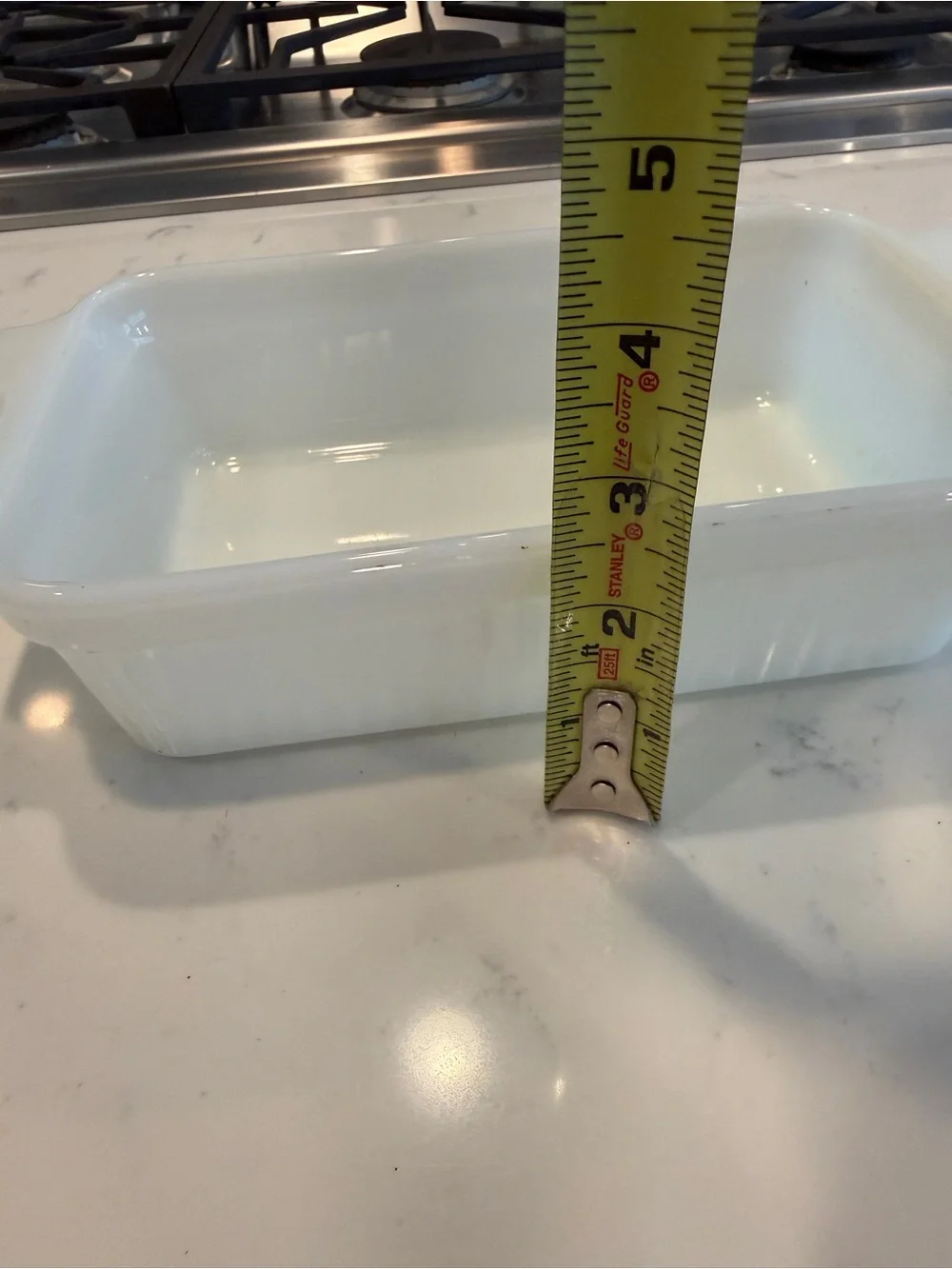 Vintage Fire-King 1409 White Milk Glass Loaf Pan 1 Qt Anchor Hocking Oven Ware U